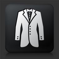 Black Square Button with Tux Icon N2