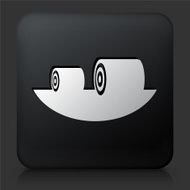 Black Square Button with Hay Rolls
