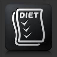 Black Square Button with Diet Checklist