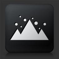 Black Square Button with Snow Mountains