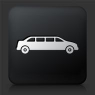 Black Square Button with Limo Icon N2