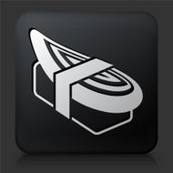 Black Square Button with Nigiri Sushi