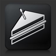 Black Square Button with Dessert Icon