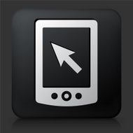 Black Square Button with Telephone Icon N6