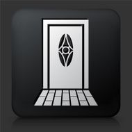 Black Square Button with Door Icon N2