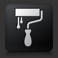 Black Square Button with Paint Roller Icon