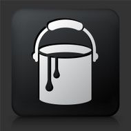 Black Square Button with Paint Bucket Icon