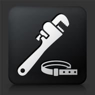 Black Square Button with Wrench Icon N5