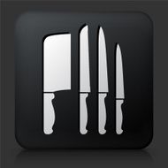 Black Square Button with Knife Icon N2