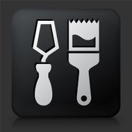 Black Square Button with Brush Icon N2