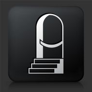 Black Square Button with Entrance Icon