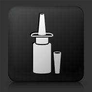 Black Square Button with Nasal Spay Icon