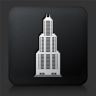 Black Square Button with Skyscraper Icon N4