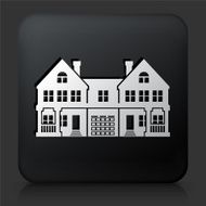 Black Square Button with Building Icon N26