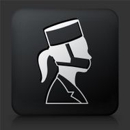 Black Square Button with Doctor Face
