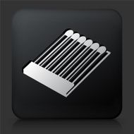 Black Square Button with Matches Icon N3
