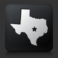 Black Square Button with Texas Map Icon