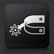 Black Square Button with Cowboy Accessory N2