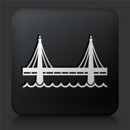 Black Square Button with Bridge Icon