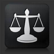 Black Square Button with Law Icon