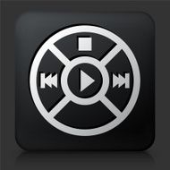 Black Square Button with Music Icon N2