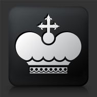 Black Square Button with Crown Icon N18