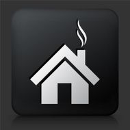 Black Square Button with House Icon N7