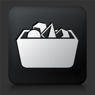 Black Square Button with Shapes Box Icon