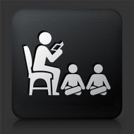 Black Square Button with Storyt Tme Icon N2