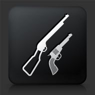 Black Square Button with Guns Icon