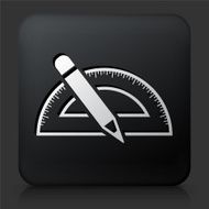 Black Square Button with Measurment Tools Icon N2