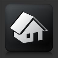 Black Square Button with House Icon N8