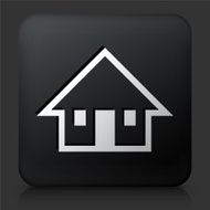 Black Square Button with House Icon N9