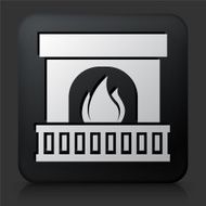 Black Square Button with Fireplace N3