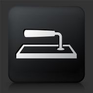 Black Square Button with Construction Tool Icon N2