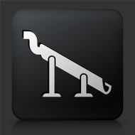 Black Square Button with Cement Icon N2