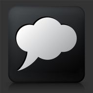 Black Square Button with Chat Bubble Icon N3