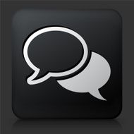 Black Square Button with Chat Bubbles Icon N5