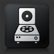 Black Square Button with Centrifuge Icon