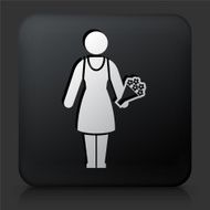 Black Square Button with Wife Icon