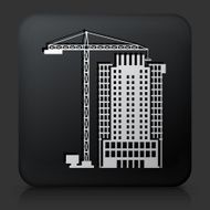 Black Square Button with Construction Icon N5