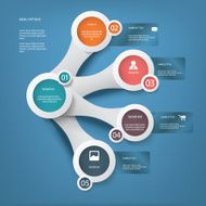 Round white infographic elements N5