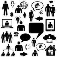 business people icons and design elements