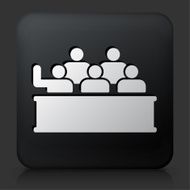 Black Square Button with Audience Icon