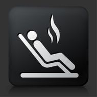 Black Square Button with Steam Room Icon