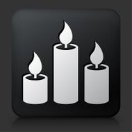 Black Square Button with Candles Icon N2