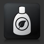 Black Square Button with Enviromental Detergent Icon N2