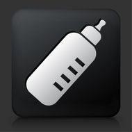 Black Square Button with Baby Bottle N2