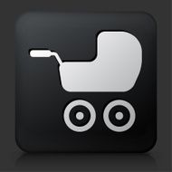 Black Square Button with Baby Stroller N2