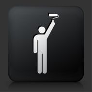 Black Square Button with Person and Paint Roller